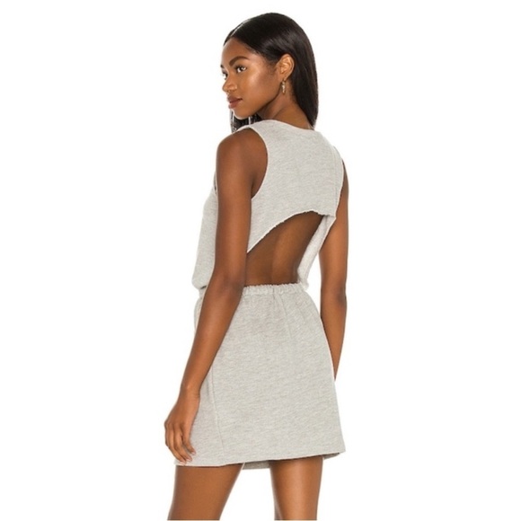 Lovers + Friends Charlie Open Back Sleeveless Gray Sweatshirt Terry Dress - Picture 3 of 8